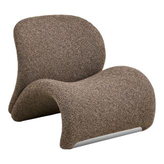 Fauteuil Tissu Maille Bouclette marron - ALFREDO