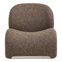 Fauteuil Tissu Maille Bouclette marron - ALFREDO