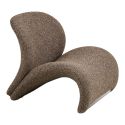 Fauteuil Tissu Maille Bouclette marron - ALFREDO
