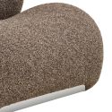 Fauteuil Tissu Maille Bouclette marron - ALFREDO