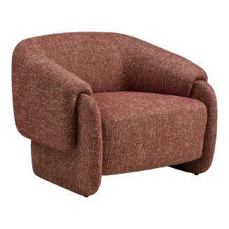 Fauteuil design tissu maillé rouge bordeaux chiné - LEWIS