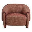Fauteuil design tissu maillé rouge bordeaux chiné - LEWIS