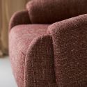 Fauteuil design tissu maillé rouge bordeaux chiné - LEWIS