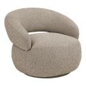 Fauteuil en Tissu Bouclé Texturé beige chiné Pivotant - SIONY
