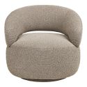 Fauteuil en Tissu Bouclé Texturé beige chiné Pivotant - SIONY