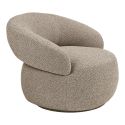 Fauteuil en Tissu Bouclé Texturé beige chiné Pivotant - SIONY