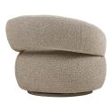 Fauteuil en Tissu Bouclé Texturé beige chiné Pivotant - SIONY