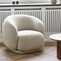Fauteuil en Tissu Bouclé Texturé beige Pivotant - HARWEY