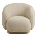 Fauteuil en Tissu Bouclé Texturé beige Pivotant - HARWEY