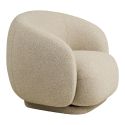 Fauteuil en Tissu Bouclé Texturé beige Pivotant - HARWEY