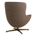 Fauteuil en Tissu Bouclé Texturé marron chiné Pivotant pied métal - BELIAM