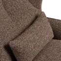 Fauteuil en Tissu Bouclé Texturé marron chiné Pivotant pied métal - BELIAM