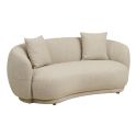 Canapé 2,5 places fixe en Tissu Bouclé Texturé beige avec 2 coussins - HARWEY