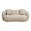 Canapé 2,5 places fixe en Tissu Bouclé Texturé beige avec 2 coussins - HARWEY