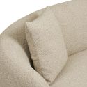 Canapé 2,5 places fixe en Tissu Bouclé Texturé beige avec 2 coussins - HARWEY