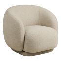 Ensemble canapé 2,5 places fixe + 1 fauteuil pivotant en Tissu Bouclé Texturé beige - HARWEY