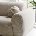 Canapé 3 places méridienne gauche en tissu texturé beige avec 2 coussins - CYCLADE