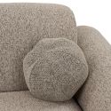 Canapé 3 places méridienne gauche en tissu texturé beige avec 2 coussins - CYCLADE