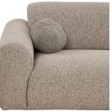 Canapé 3 places méridienne droite en tissu texturé beige avec 2 coussins - CYCLADE