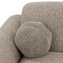 Canapé 3 places méridienne droite en tissu texturé beige avec 2 coussins - CYCLADE