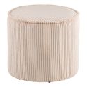 Pouf rond en velours côtelé beige sable - TALIOS