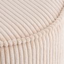 Pouf rond en velours côtelé beige sable - TALIOS