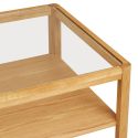 Table basse en chêne massif et MDF placage chêne plateau en verre- MARIEM