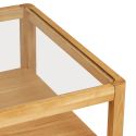 Bout de canapé en chêne massif et MDF placage chêne plateau en verre- MARIEM