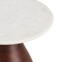 Bout de canapé Ø40cm plateau en marbre pied en manguier teinté - ELKE