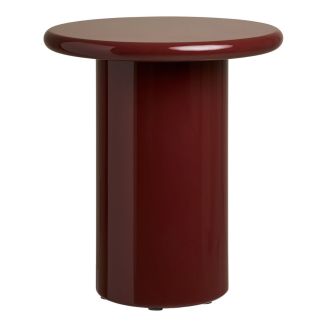 Bout de canapé Ø45cm en MDF laqué rouge bordeaux - ATIKA