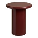 Bout de canapé Ø45cm en MDF laqué rouge bordeaux - ATIKA