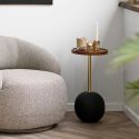 Bout de canapé Ø30cm plateau en manguier pied en métal - BILBOKET