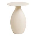 Table d'appoint H50cm en métal émaillé blanc ivoire - CALOAS