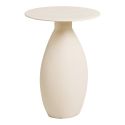 Table d'appoint H50cm en métal émaillé blanc ivoire - CALOAS