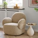 Table d'appoint H40cm en métal émaillé blanc ivoire - CALOAS
