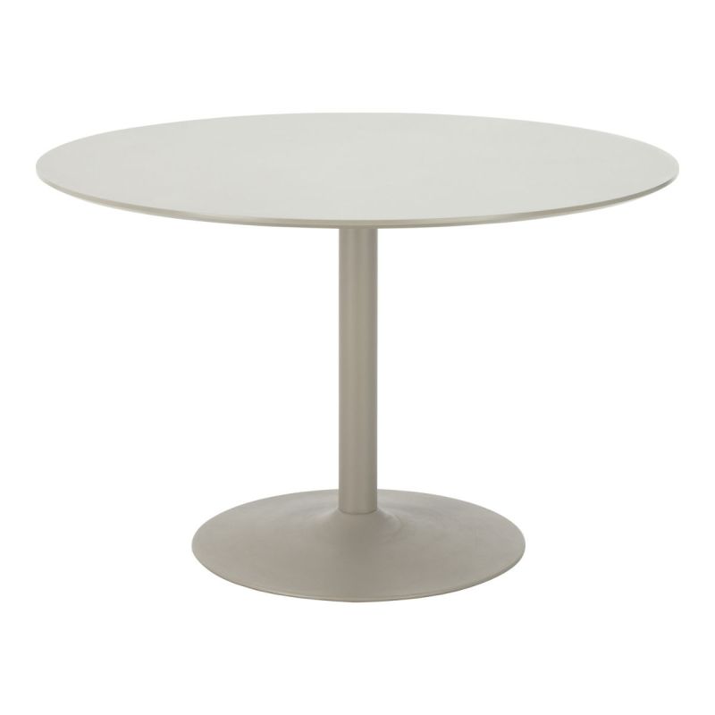 Table repas ronde Ø120cm plateau en MDF et pied en métal laqué mat sable - COSTA