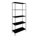 Etagère 5 Plateaux largeur 80cm Acier Noir et Aspect Bois Noir - HARALD