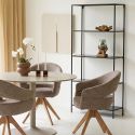 Etagère 5 Plateaux largeur 80cm Acier Noir et Aspect Bois Noir - HARALD