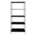 Etagère 5 Plateaux largeur 80cm Acier Noir et Aspect Bois Noir - HARALD
