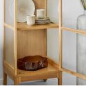 Vitrine 1 porte 3 étagères en chêne et MDF placage chêne - CACERES