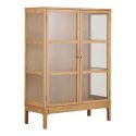 Meuble de rangement 2 portes vitrées en chêne et MDF placage chêne - CACERES