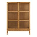 Meuble de rangement 2 portes vitrées en chêne et MDF placage chêne - CACERES