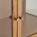 Meuble de rangement 2 portes vitrées en chêne et MDF placage chêne - CACERES