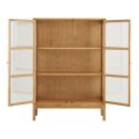 Meuble de rangement 2 portes vitrées en chêne et MDF placage chêne - CACERES