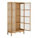 Vitrine 2 portes 3 étagères en chêne et MDF placage chêne - CACERES