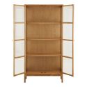 Vitrine 2 portes 3 étagères en chêne et MDF placage chêne - CACERES