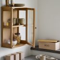 Vitrine murale 1 porte en chêne et MDF placage chêne - CACERES