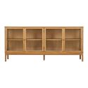 Buffet 4 portes vitrées en chêne et MDF placage chêne - CACERES
