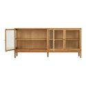Buffet 4 portes vitrées en chêne et MDF placage chêne - CACERES