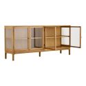 Buffet 4 portes vitrées en chêne et MDF placage chêne - CACERES